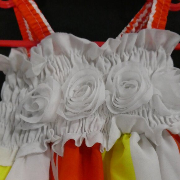 Unbranded | 18 months | Vibrant Striped and Floral Mini Dress for Kids - Picture 4 of 14